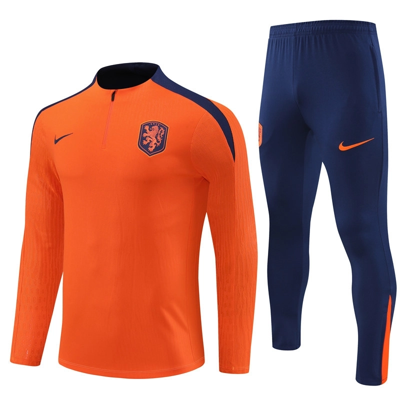 2024 Netherlands Long Sleeve Orange Training Suit