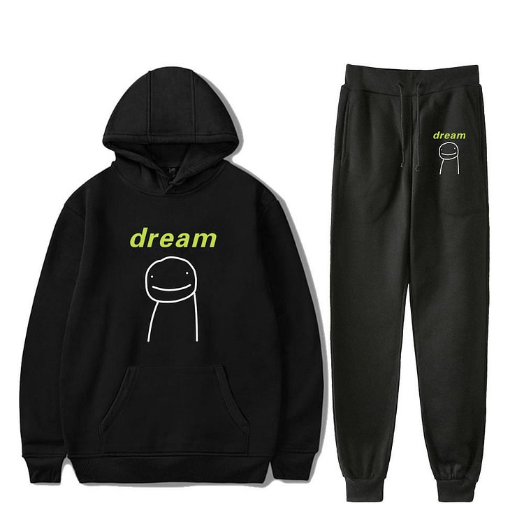 Dreamwastaken Shirt & Pant Set Men's Novelty Hoodies Dream Merch Casual Fashion Retro Sports Long Sleeve Flower Print