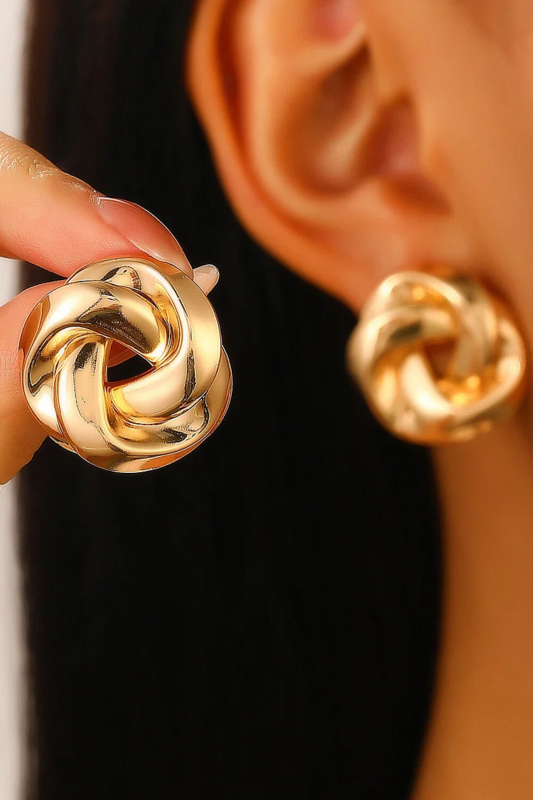 Spiral Design Cutout Alloy Fashionable Stud Earrings