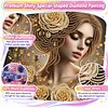 Dame aux perles de rose dor&eacute;e, kit sp&eacute;cial de perceuse partielle en forme DIY pour adultes, d&eacute;butants, d&eacute;coration int&eacute;rieure, peintures de diamants, art de pierres pr&eacute;cieuses 30x30cm