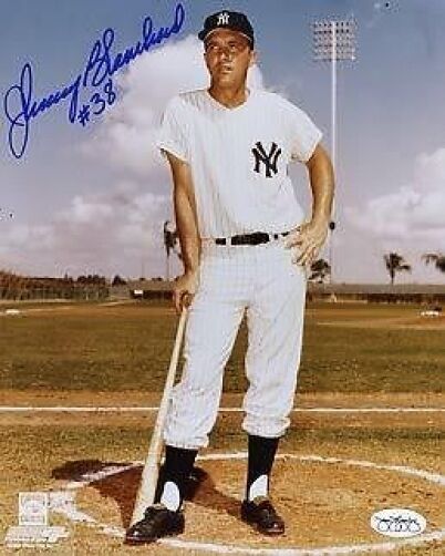 Johnny Blanchard Yankees Signed Jsa Cert Sticker 8x10 Photo Poster painting Autograph Authentic