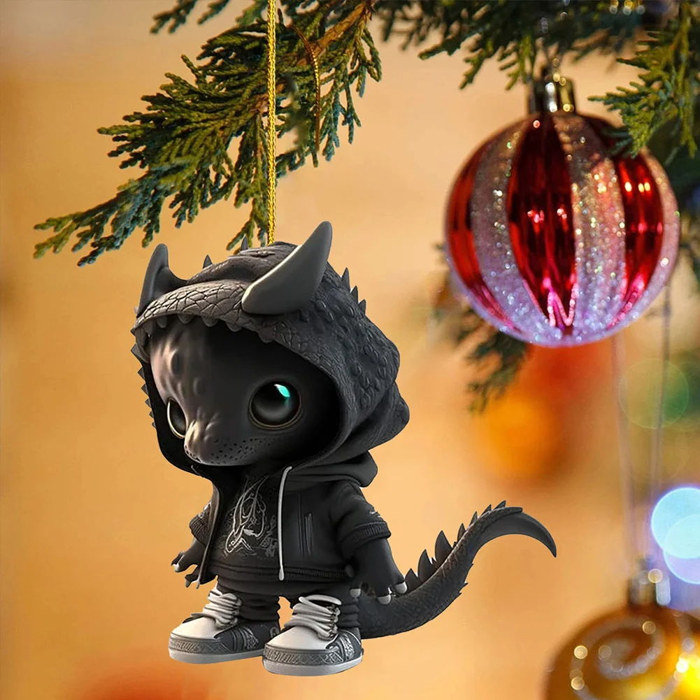 Christmas Dragon Tree Pendant Novelty Cute Acrylic Party Favors (I)