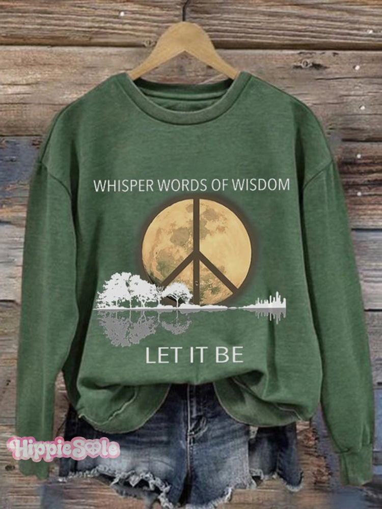 Whisper Words Of Wisdom Let It Be Crew Neck Long Sleeve Sweatshirt Green / S