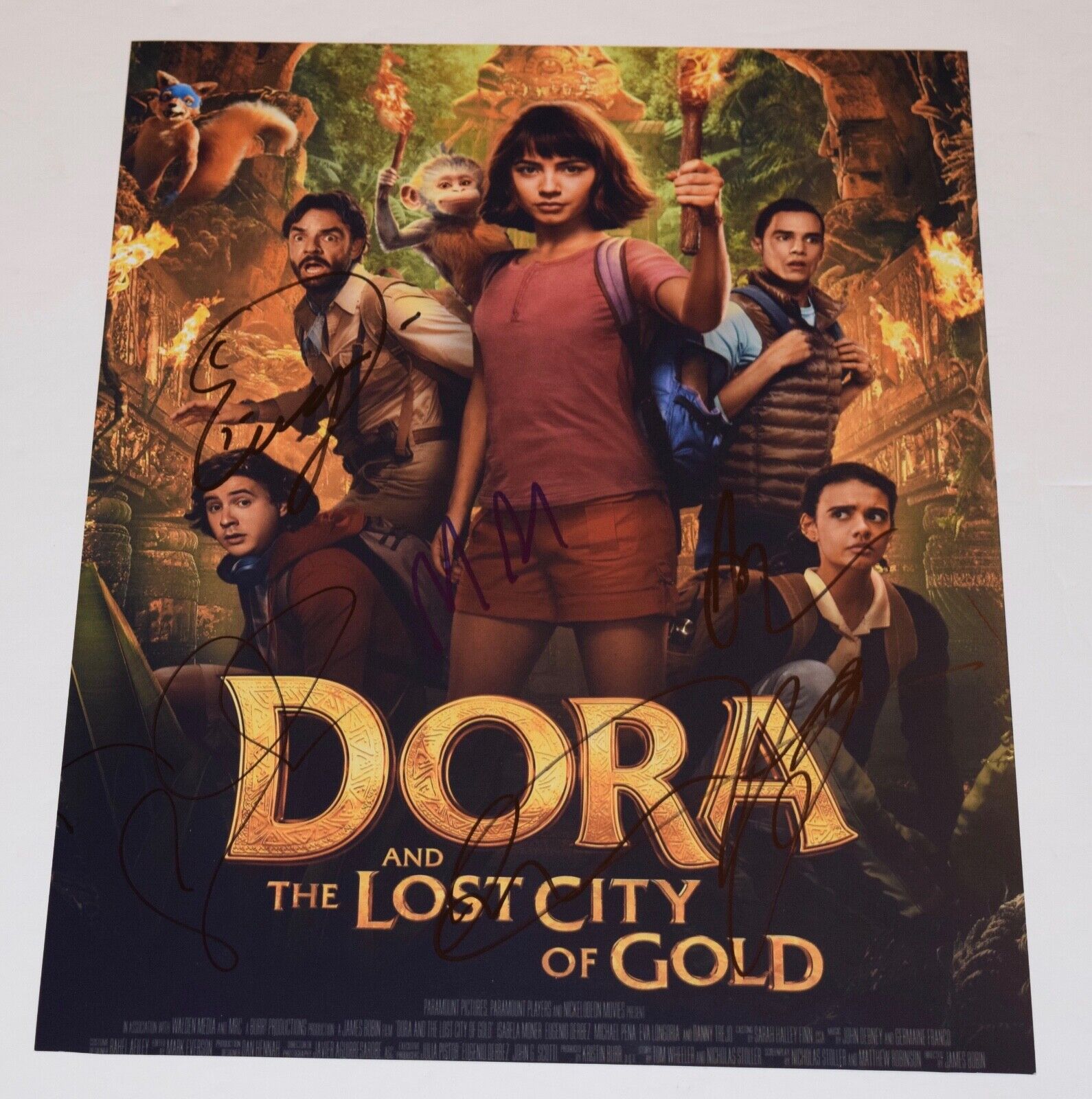 Dora and The Lost City of Gold Cast Signed 11x14 Photo Poster painting x5 Eva Logoria Derbez COA