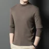 Men's half turtleneck solid color wool sweater
