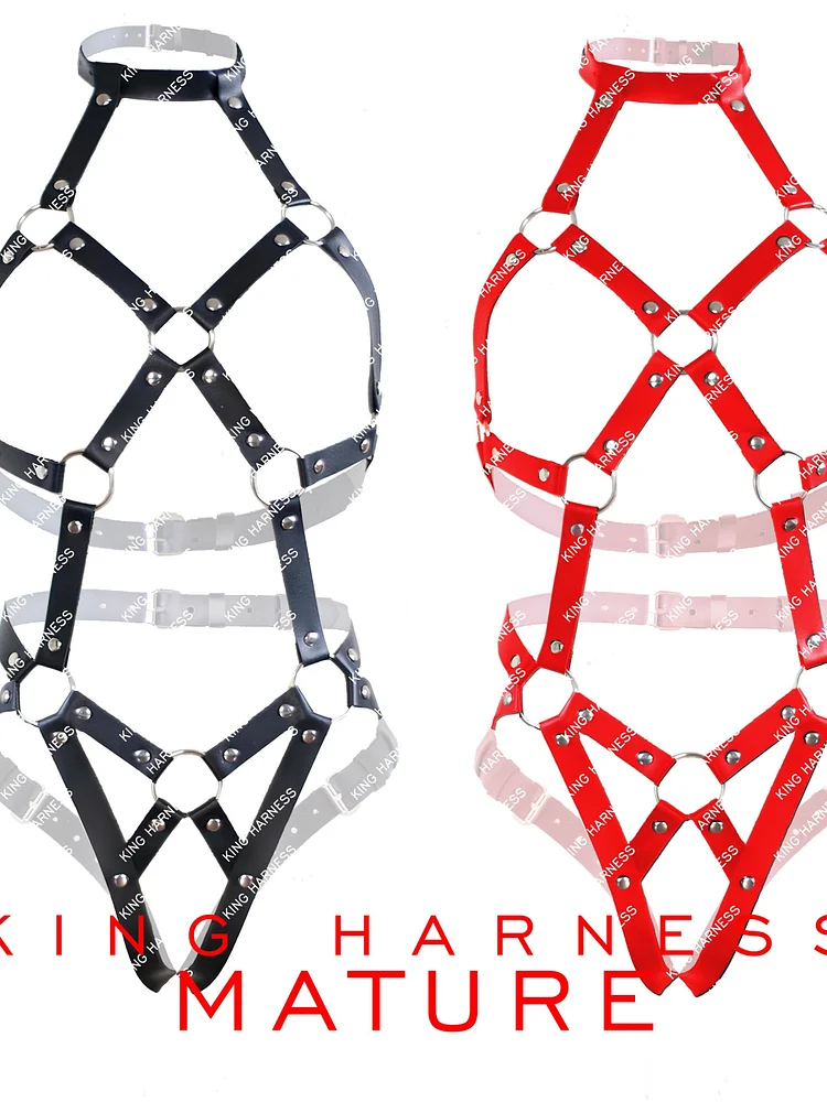 pornhint Pornhint Full Body Leather Harness Lingerie, Party Body Accessories, Cage Body Harness, Chest Harness, Cage Rave Bra, Personalized Gift, Love Game, leather harness women