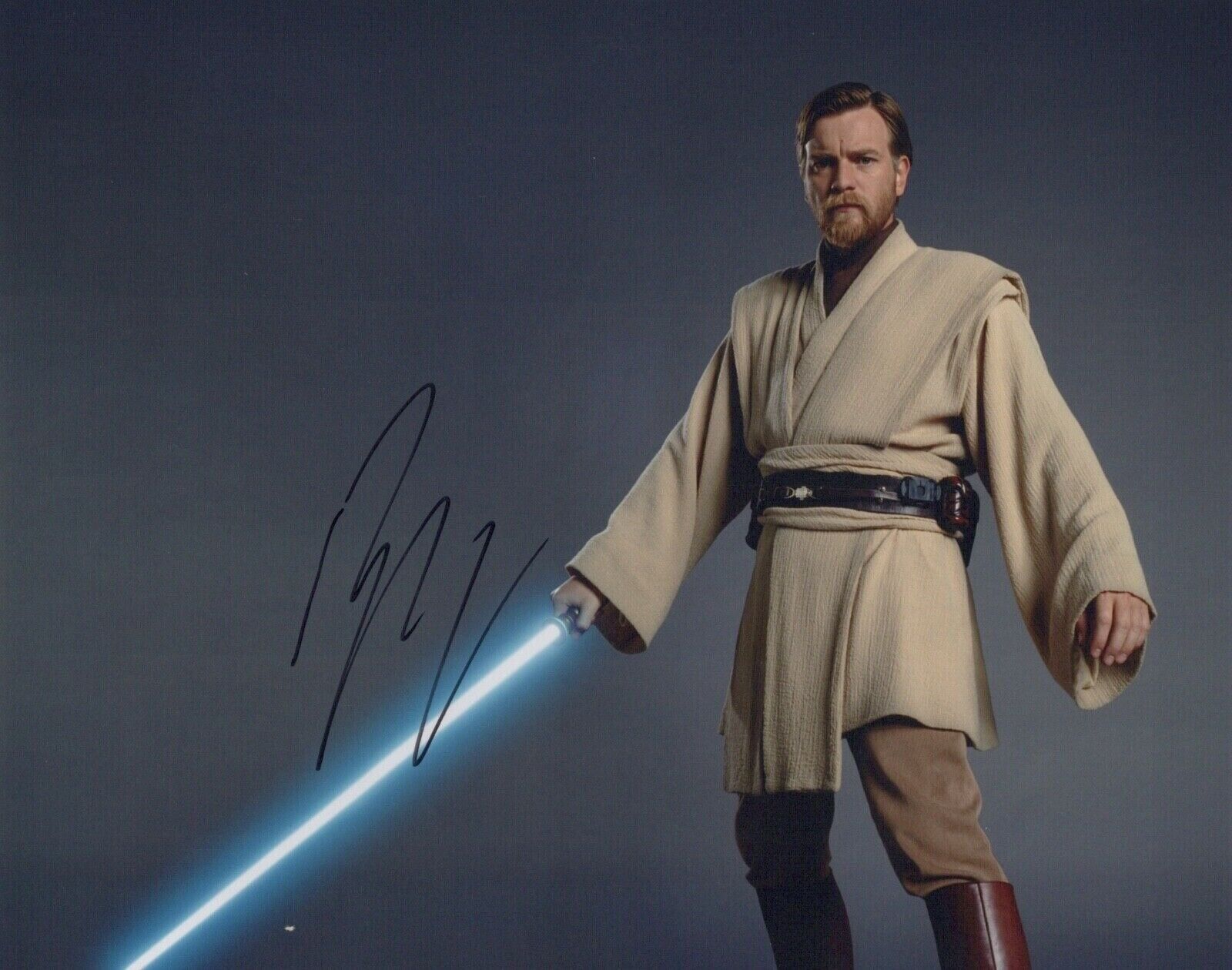 Star Wars Photo Poster painting signed by Ewan McGregor as Obi Wan Kenobi - Rare!