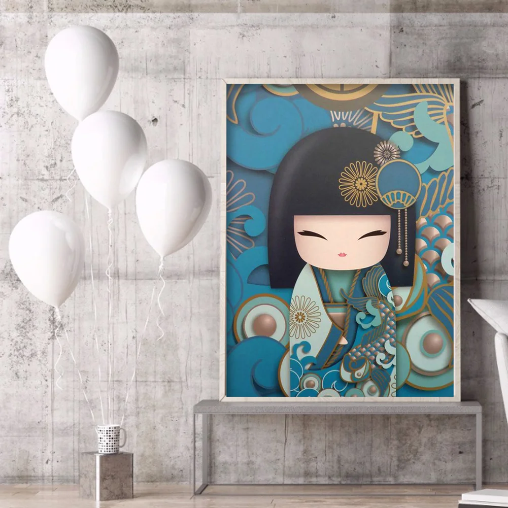Diamond Painting - Full Round Drill - Kokeshi Doll(30*40cm)