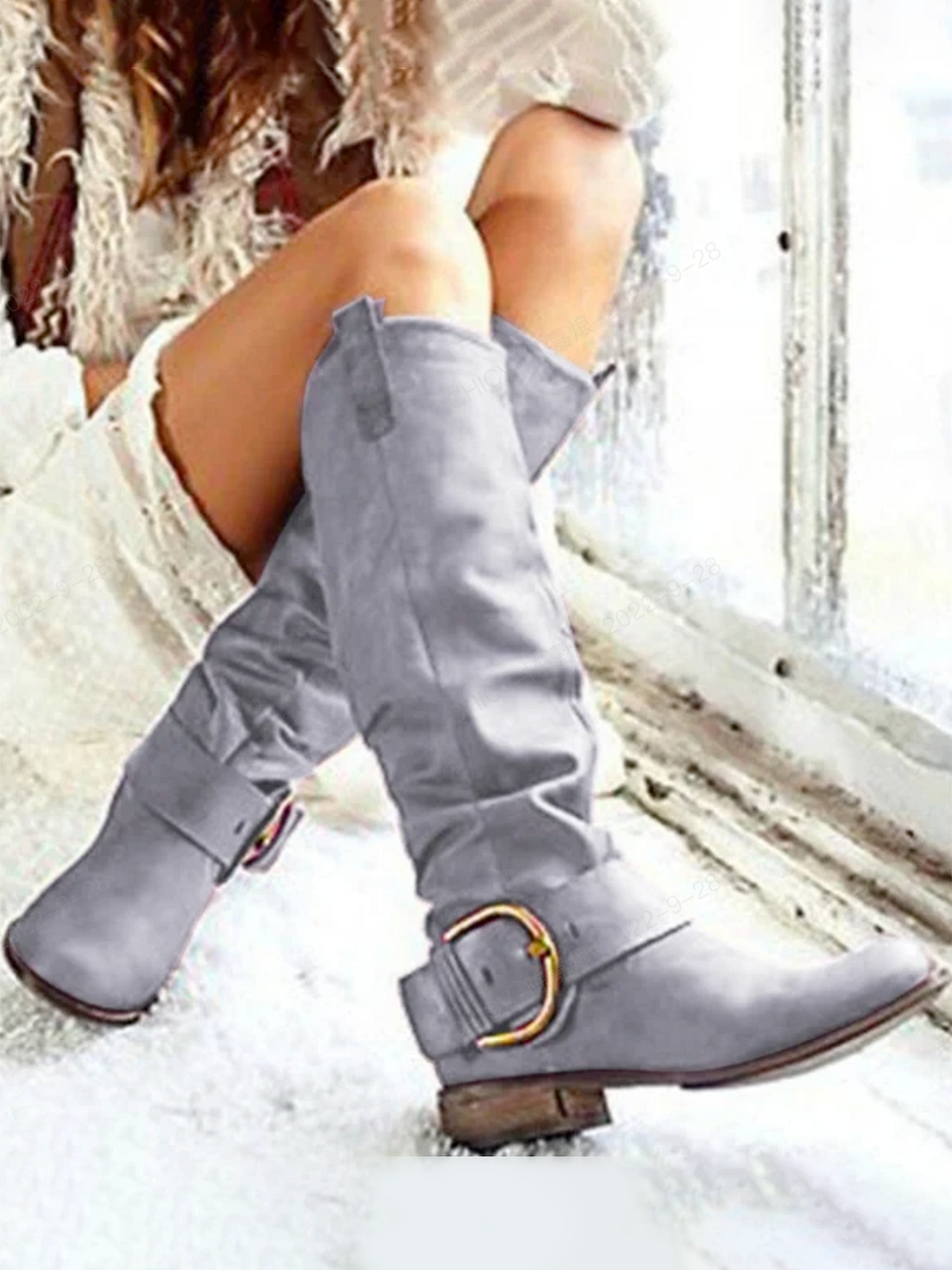 Flat Heel Leather Boots | EGEMISS