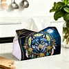 Wolf Dreamcatcher DIY PULeather Diamond Painting Tissue Box for Adults Beginners Gem Art Painting Napkin Holder for Living Room Bedroom Bathroom Table Decor