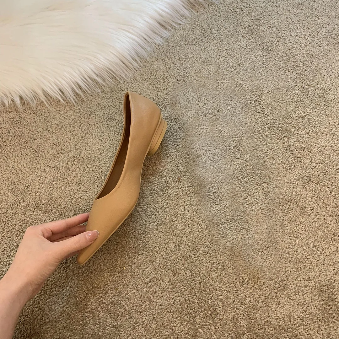 Yyvonne Women In The Spring Of 2025 New Pointed Light-Sed Flat Single Shoes Low Heel Shoes Working Shoes