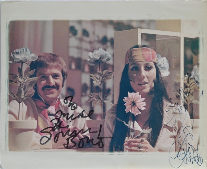 SONNY & CHER SIGNED Photo Poster painting X2 The Sonny And Cher Comedy Hour I Got You Babe wcoa