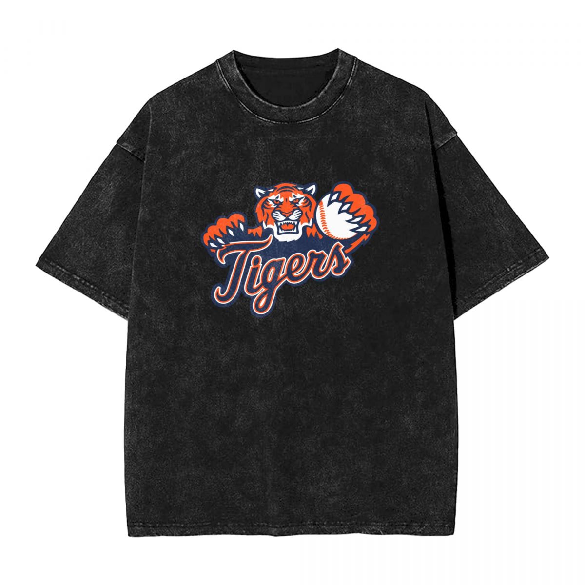 Detroit Tigers Printed Vintage Men's Oversized T-Shirt