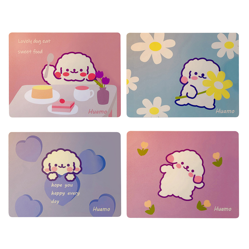 

Cute Kawaii Bear Mousepad Waterproof PU Desk School Office Stationery Mat, Breakfast style, 501 Original