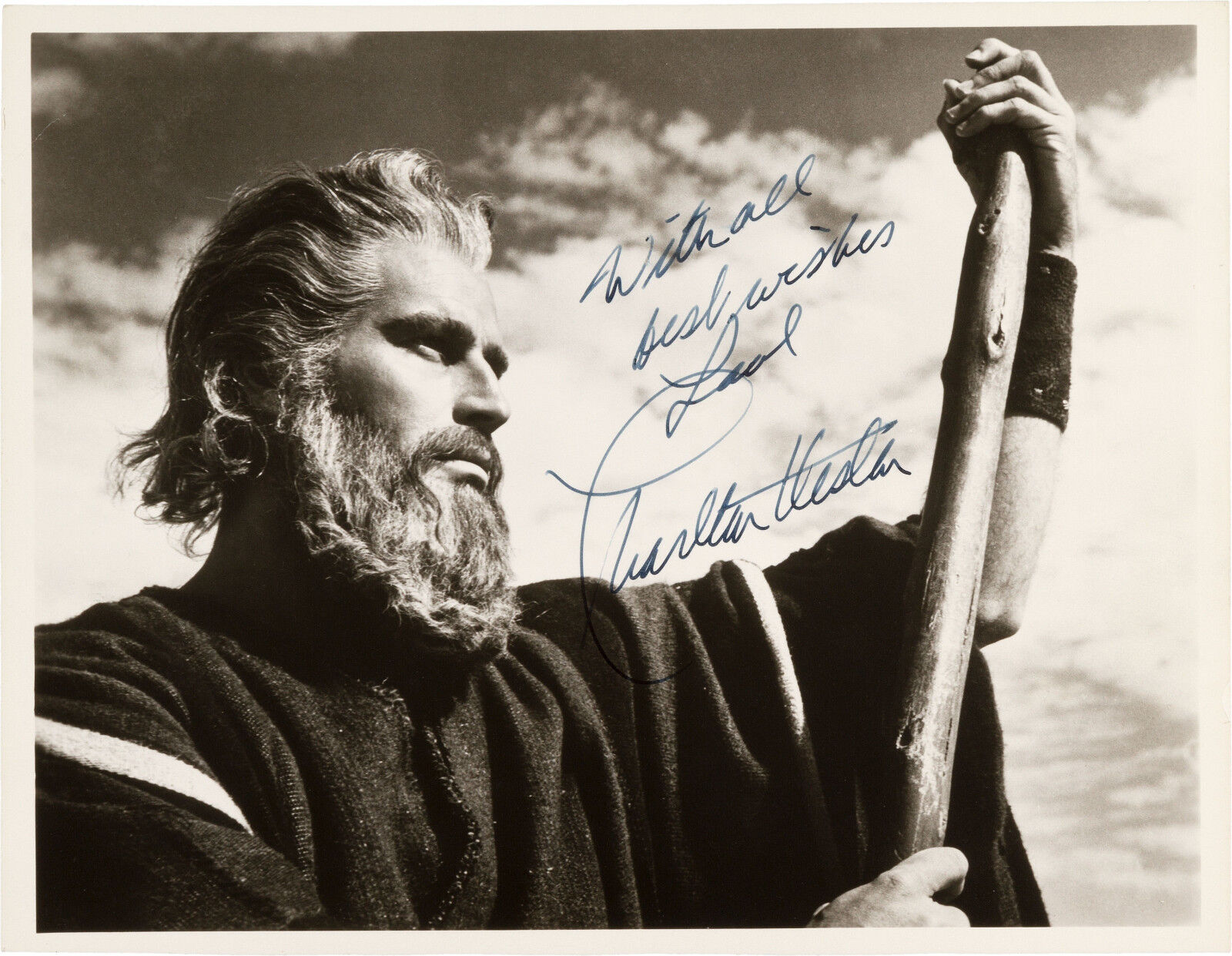 CHARLTON HESTON Signed '10 Commandments' Photo Poster paintinggraph - Film Star Actor - preprint