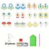 12 Pairs Flower Diamond Painting Earrings DIY Diamond Art Earrings for Adults