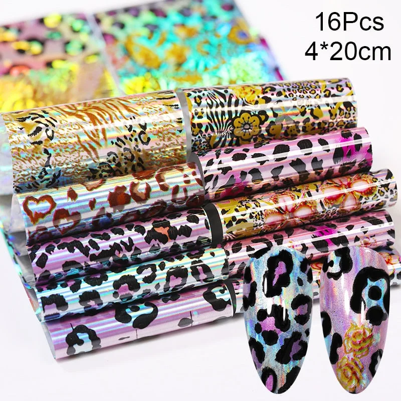 Christmas Of Foil Nail Art Stickers Set With Marble Flower Gilding Pattern Nail Transfer Decals Decorations Nail Accessories