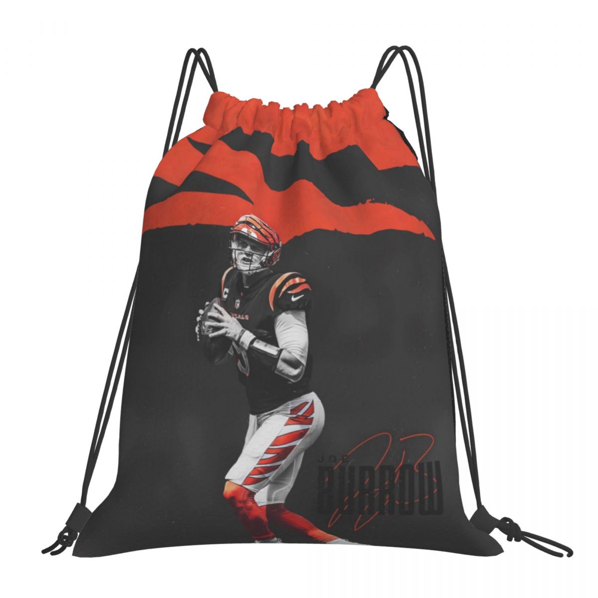 Cincinnati Bengals Joe Burrow Drawstring Backpack Sports Gym Bag