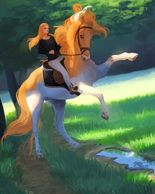 

Woman Riding Horse – Paint By Numbers - 40*50CM, 501 Original