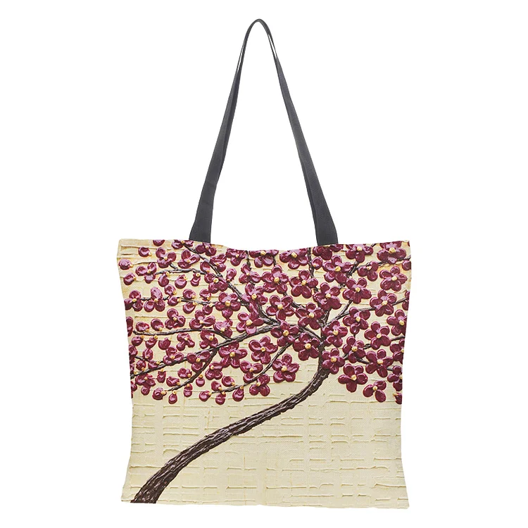 Linen Eco-friendly Tote Bag - Oil painting