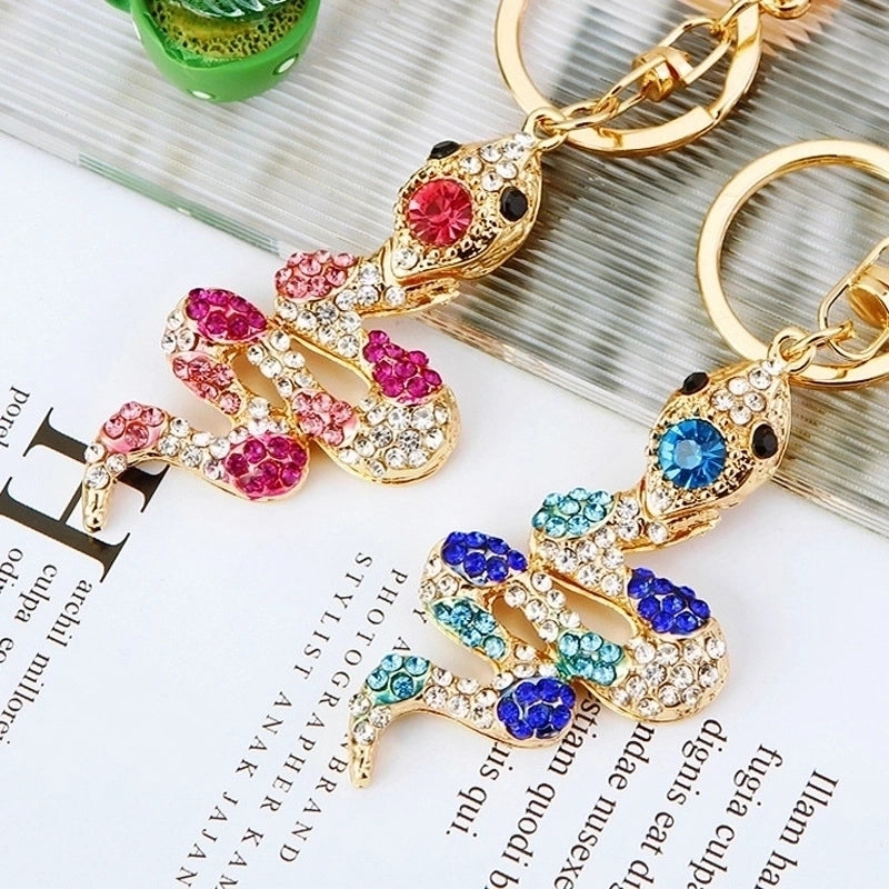 Cute Color Block Alloy Inlay Rhinestones Women’s Keychain
