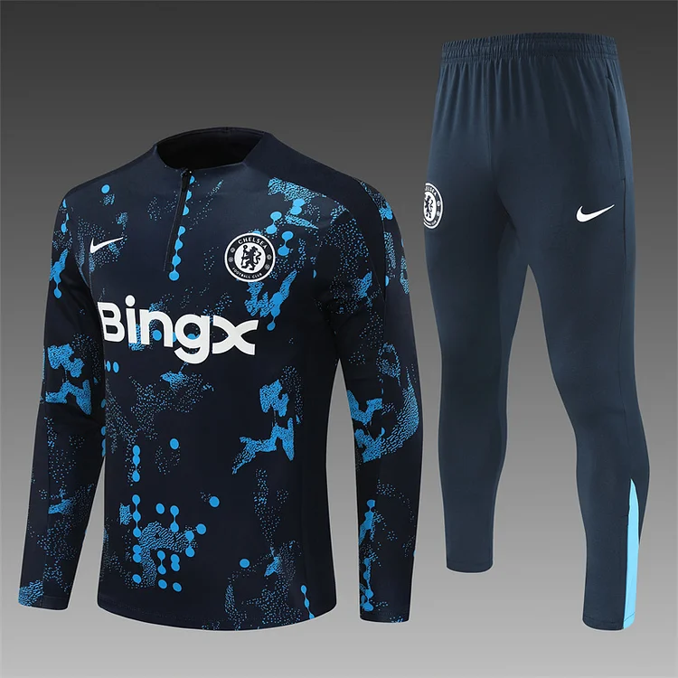 2024-25 Chelsea Royal Blue Camouflage Half-Draw Training Jersey