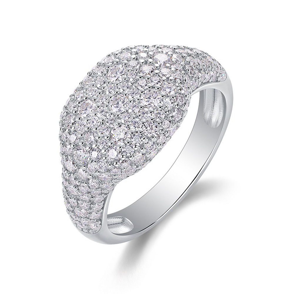  925 Sterling Silver VVS1 Pass Test Full Diamonds D Color Sparkling Moissanite Gemstone Ring for Women Anniversary Gifts