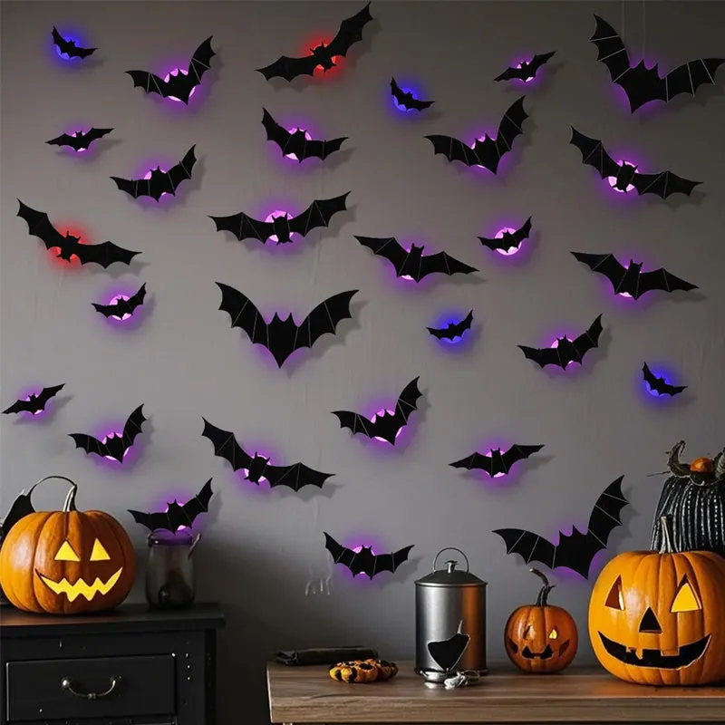 Colorful LED Halloween bat light decoration