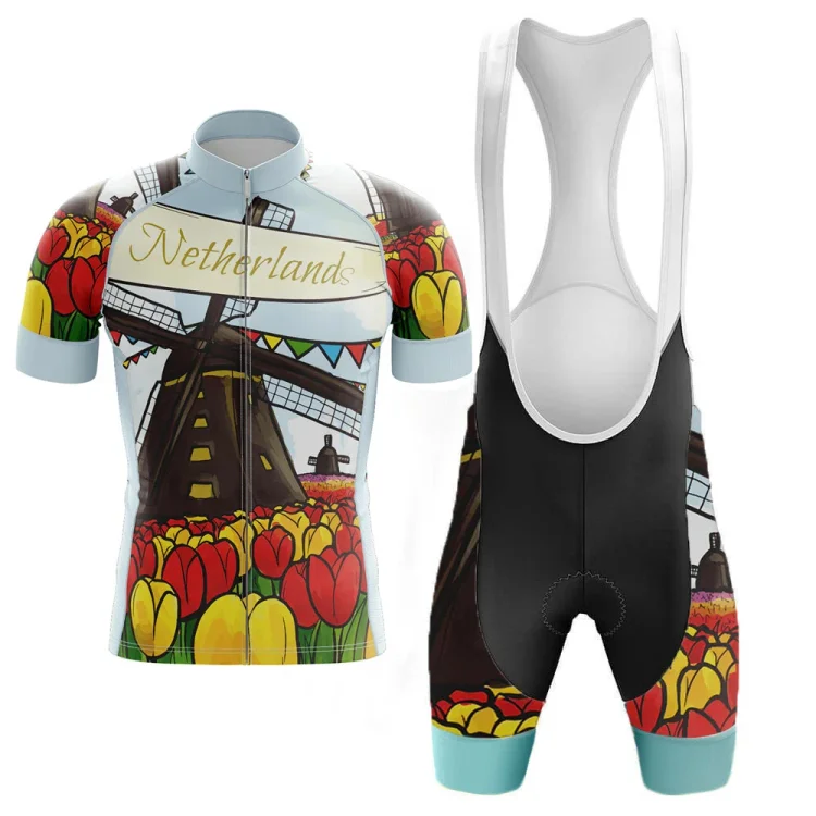 Netherlands Windmill Men's Short Sleeve Cycling Kit