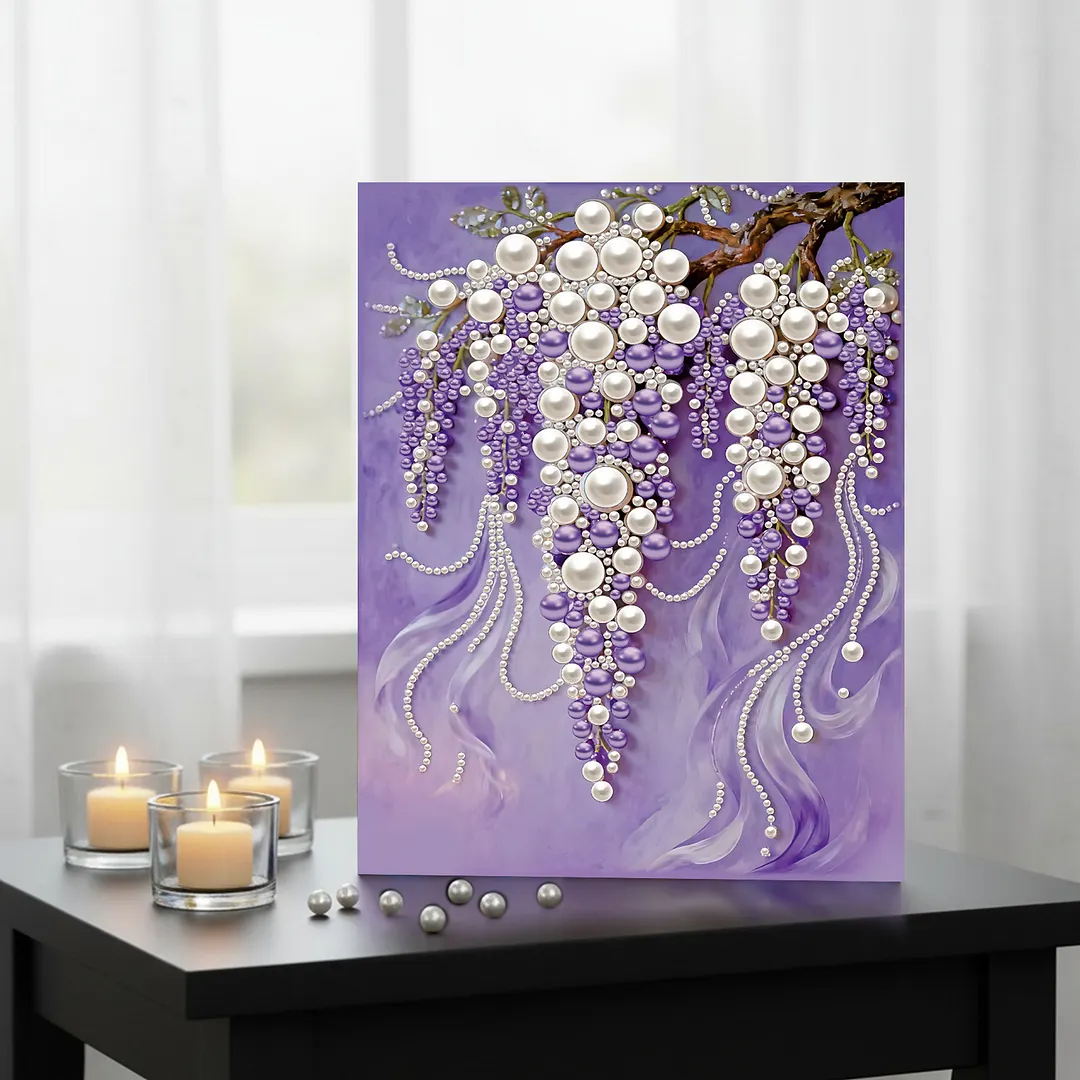 Grape Framed DIY Pearl Painting Kit for Adults 40x50cm