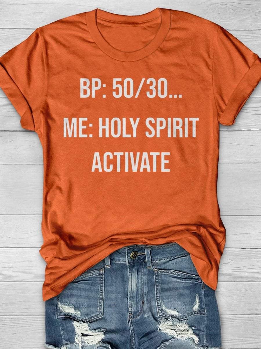 Holy Spirit Activate Nurse Life Print Short Sleeve T-shirt