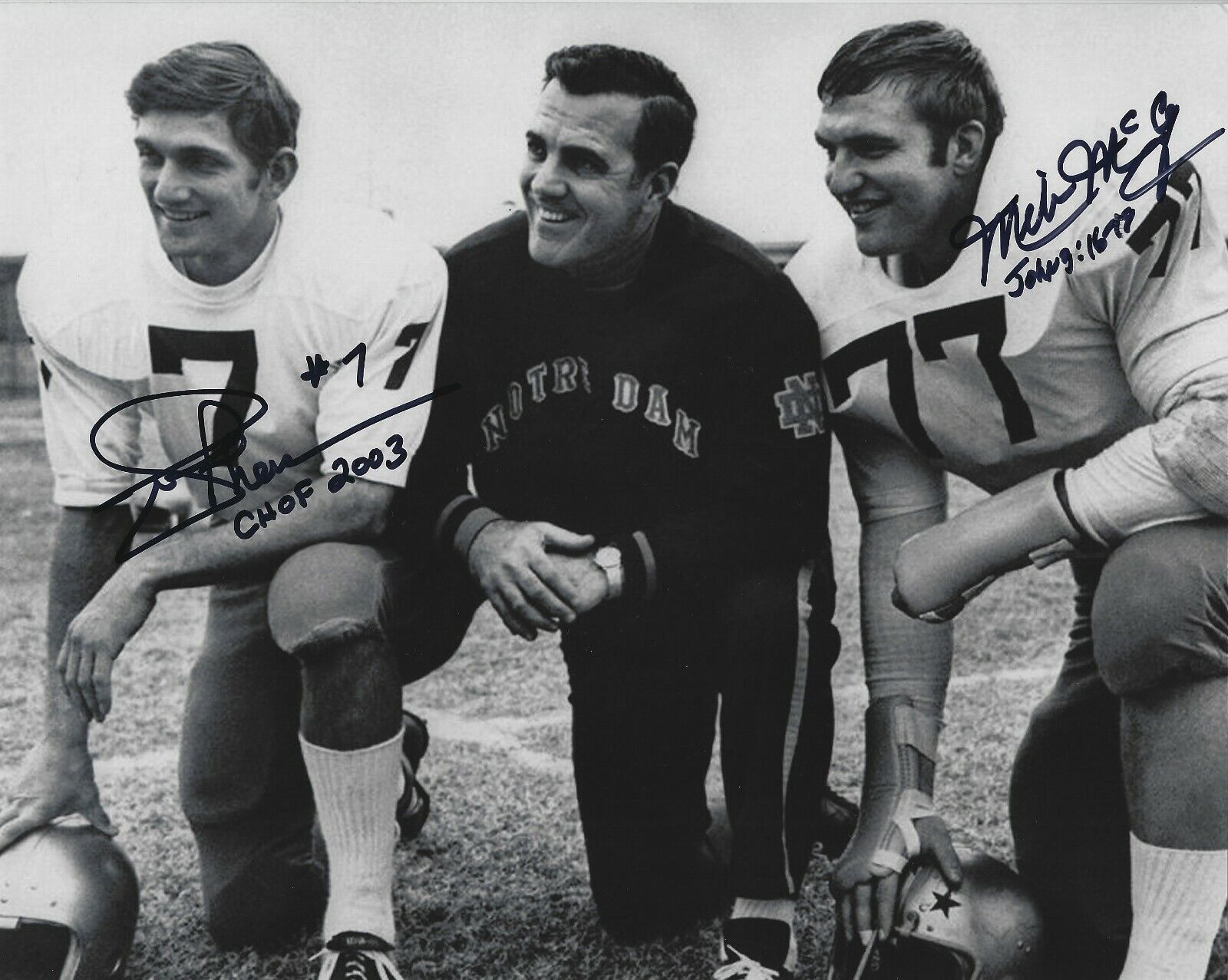 Autographed JOE THEISMANN & MIKE MCCOY Notre Dame 8x10 Photo Poster painting w/COA