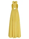 Solid Color Strapless Bow-Embellished Maxi Dresses
