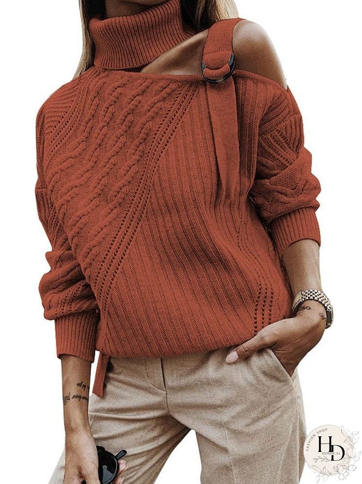 Unique Knit Sweater with Cutout Detail