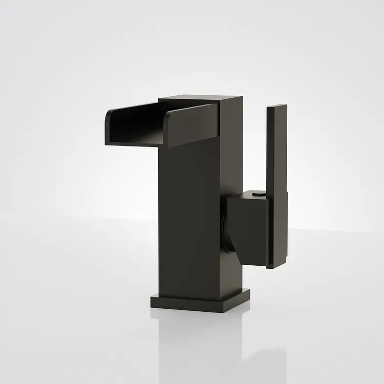EVERSTEIN Waterfall Single-Hole Bathroom Sink Faucet Matte Black