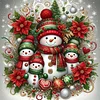 (US Only)Full Embroidery cotton Thread 11CT Printed Snowman Cross Stitch 45x45cm