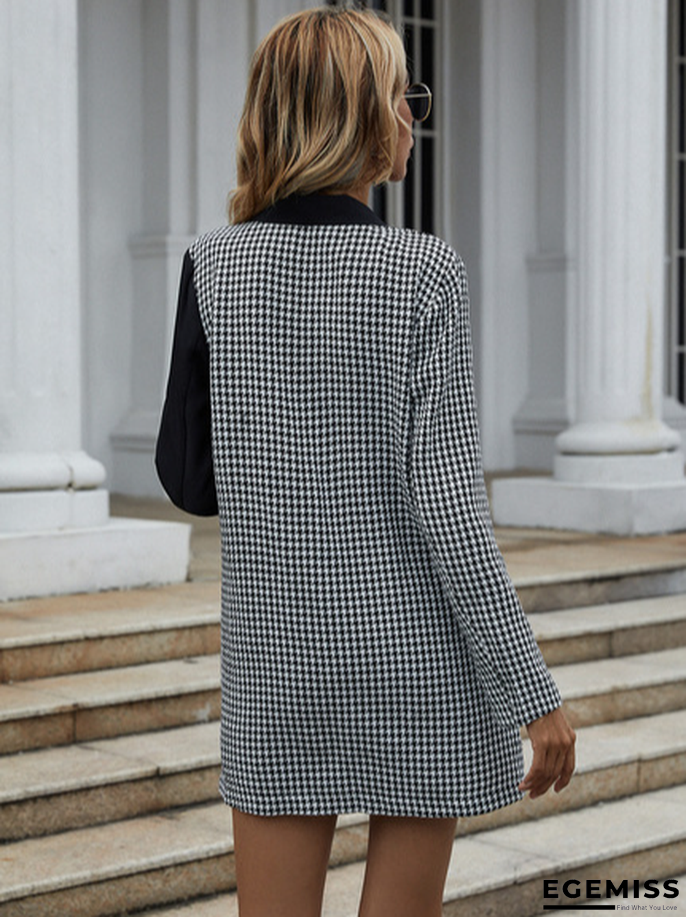 Casual Long Sleeve Plaid Lapel Outerwear | EGEMISS