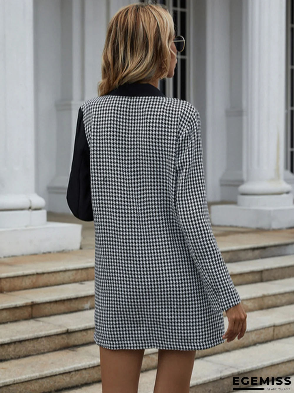 Casual Long Sleeve Plaid Lapel Outerwear | EGEMISS