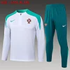 2024 Portugal Half-Pull Training Suit White Football Jersey 1:1 Thai Quality