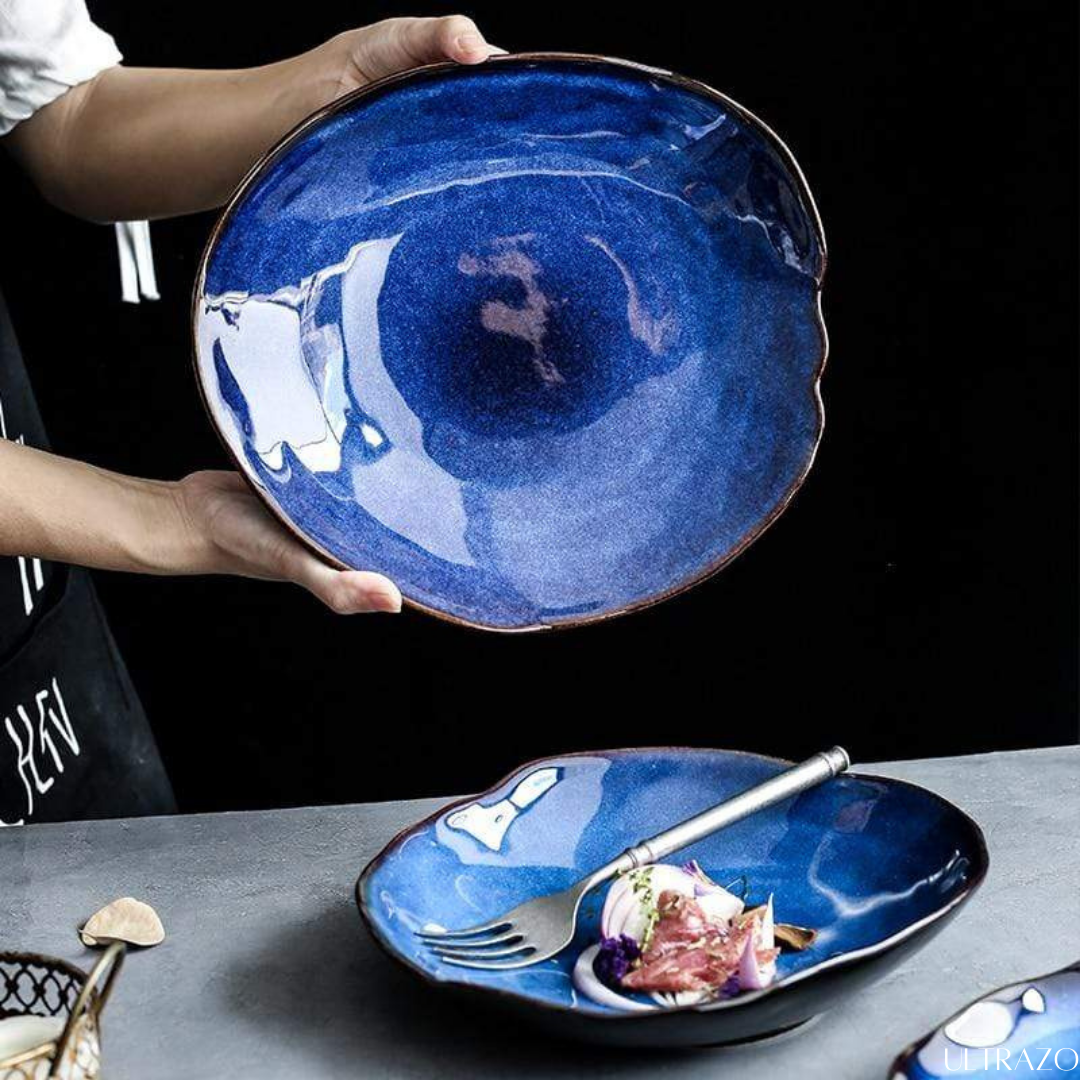 Cat-eye Blue Ceramic Tableware