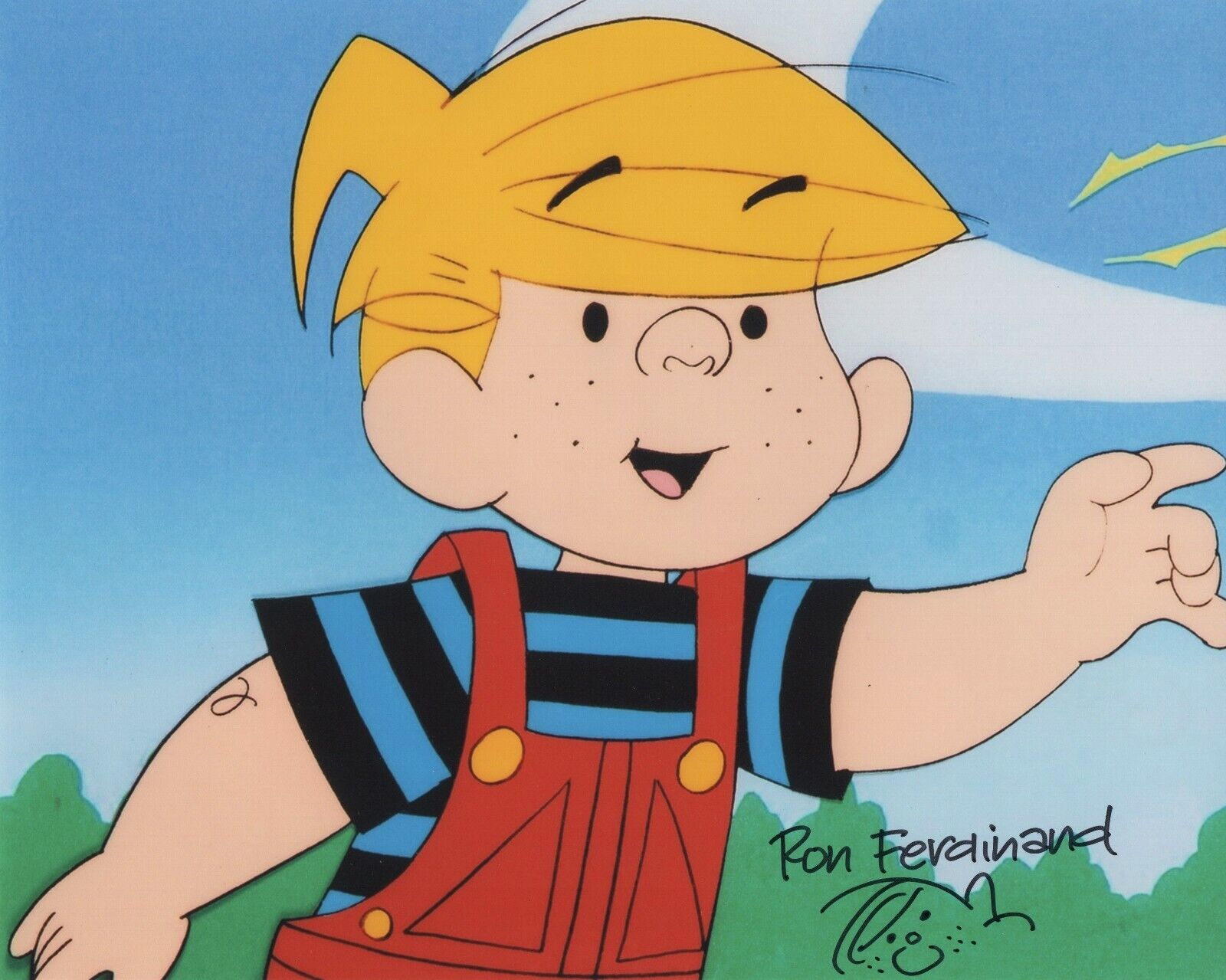 RON FERDINAND SIGNED AUTOGRAPH DENNIS THE MENACE CARTOON 8X10 Photo Poster painting #3