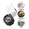 10X Jewelery Loupe Hexagonal Metal Mini Magnifying Glass 20.5mm Magnifier