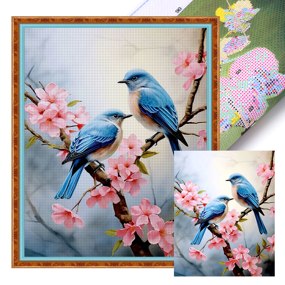 Bird On The Branch Full 11CT Pre-stamped Canvas(40*50cm) Cross Stitch