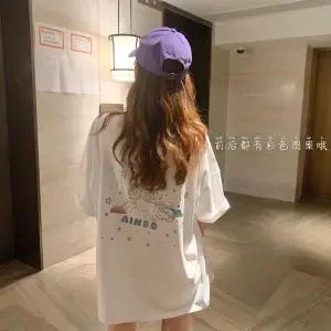 Unisex Harajuku Clothing Loose Cute Reflective Pattern T-Shirt Women Couples Tops Streetwear Cool Harajuku High Street T Shirts