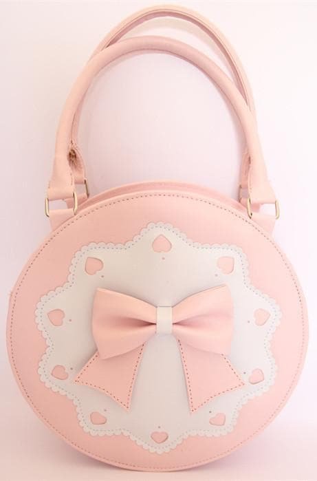 7 Colors Lolita Bowknot Round Cylinder PU Hand Bag SP140345