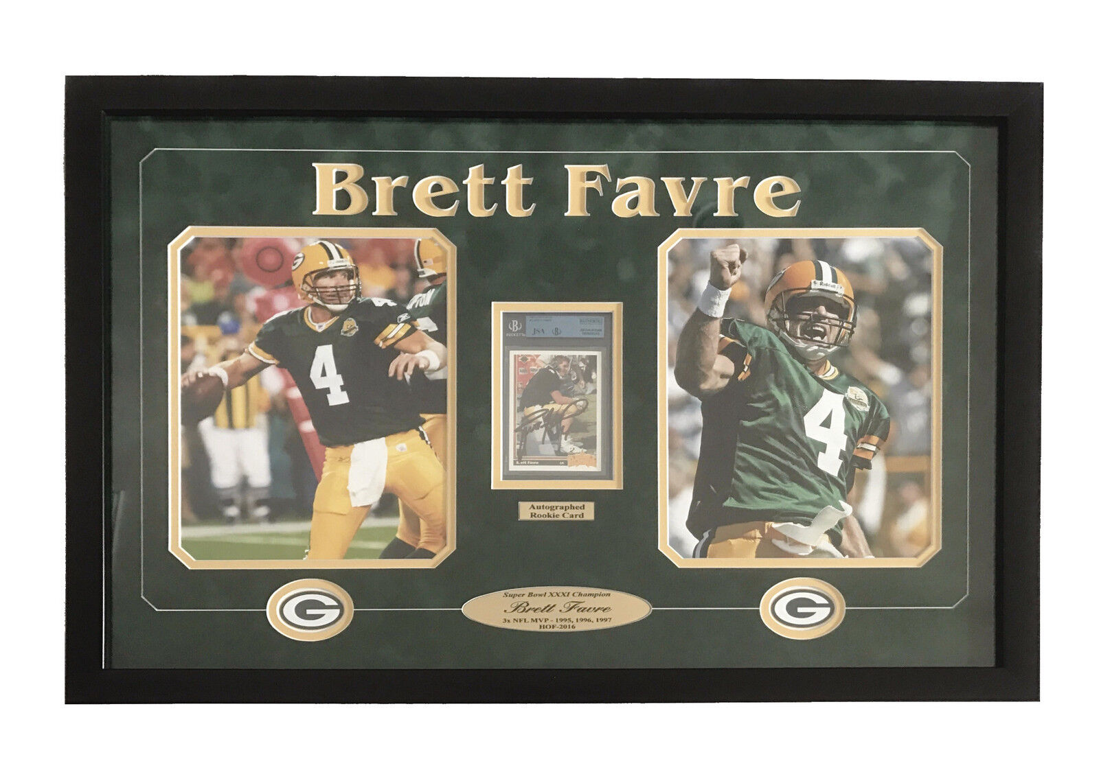 Brett Favre Signed Graded Rookie Card Framed BGS JSA RC Autograph Packers Falcon