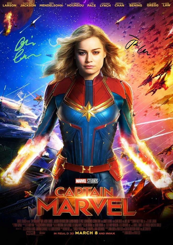 CAPTAIN MARVEL PP SIGNED 12X8