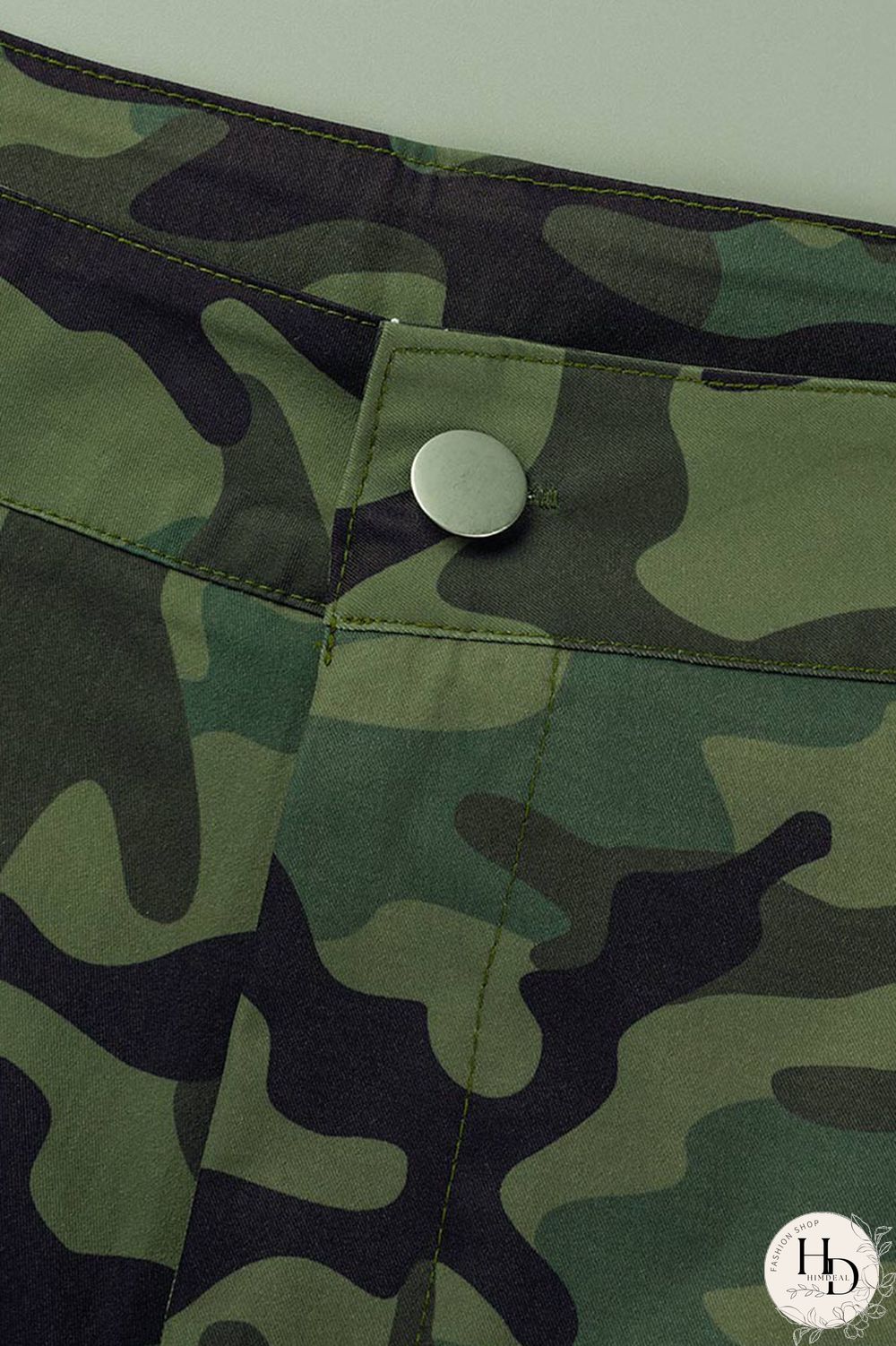 Camouflage Casual Print Camouflage Print Patchwork Plus Size