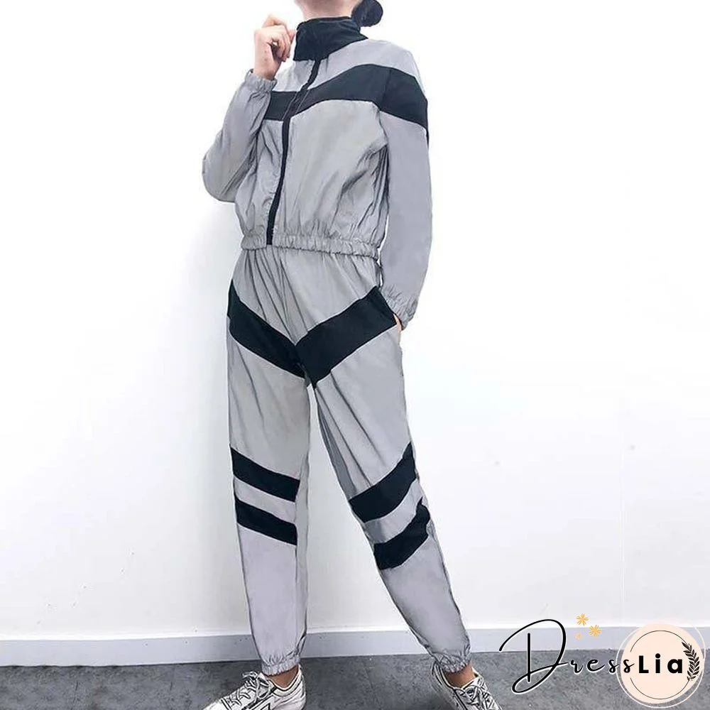 Autumn Reflective Tracksuit Women Set 2 Piece Set Sweat Suits Women Outfit Long Sleeve Sweatsuits Sexy Tracksuit For Women