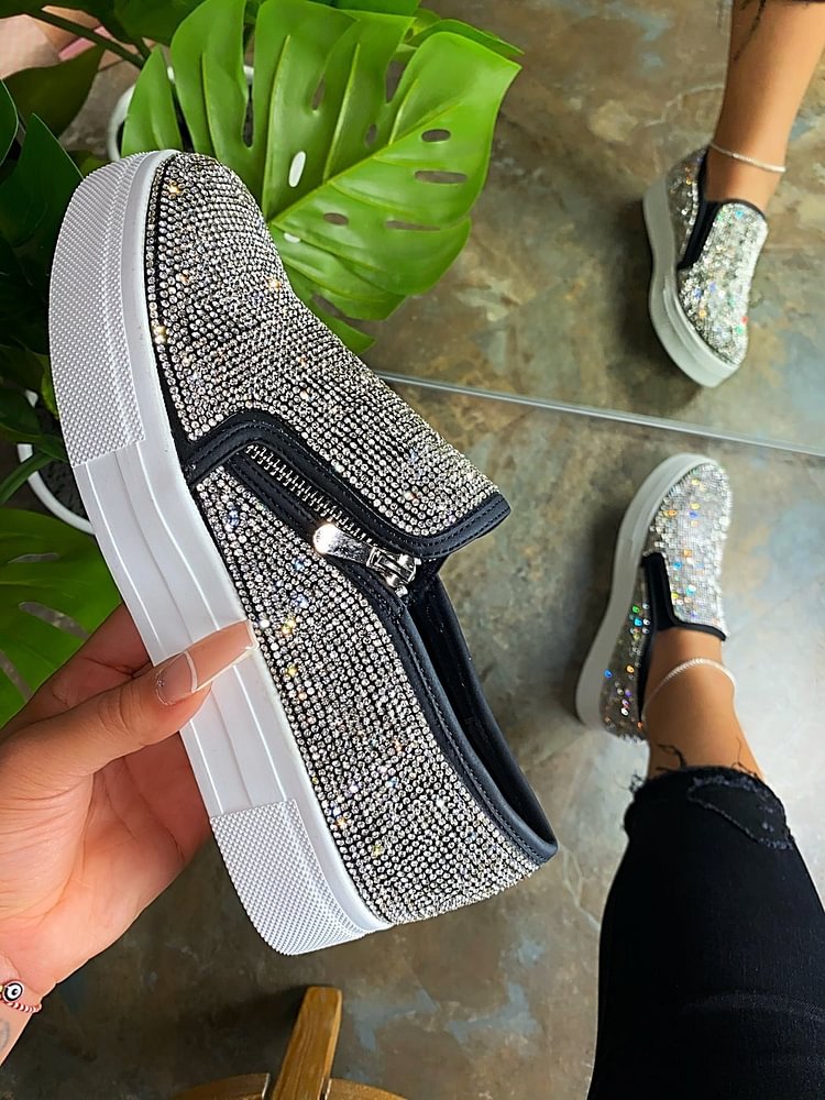 Colorful Diamond Slip On Flats -loafers